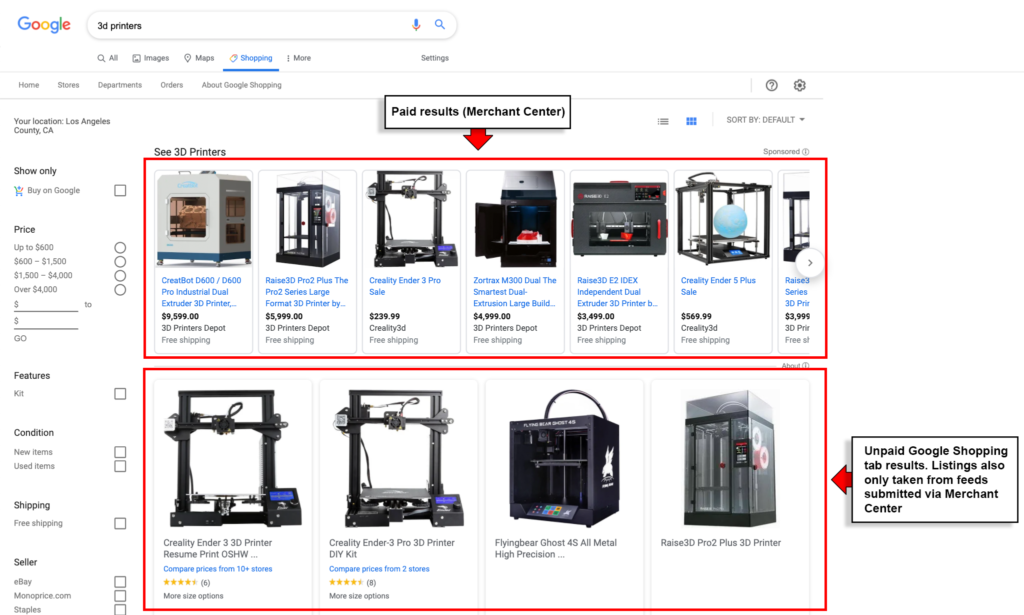 Structured Data Markup Not Supported for Unpaid Listings in Google Shopping Tab Example