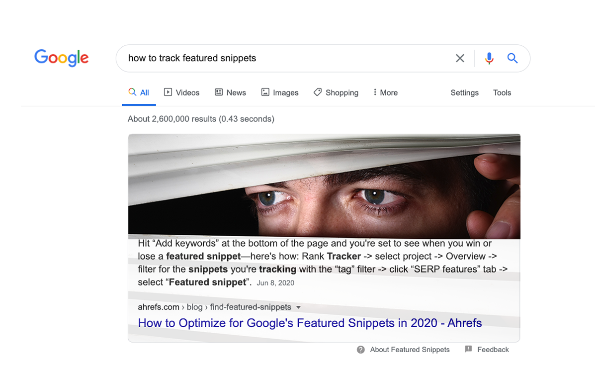 featured snippets google tag manager tracking chrome clicks