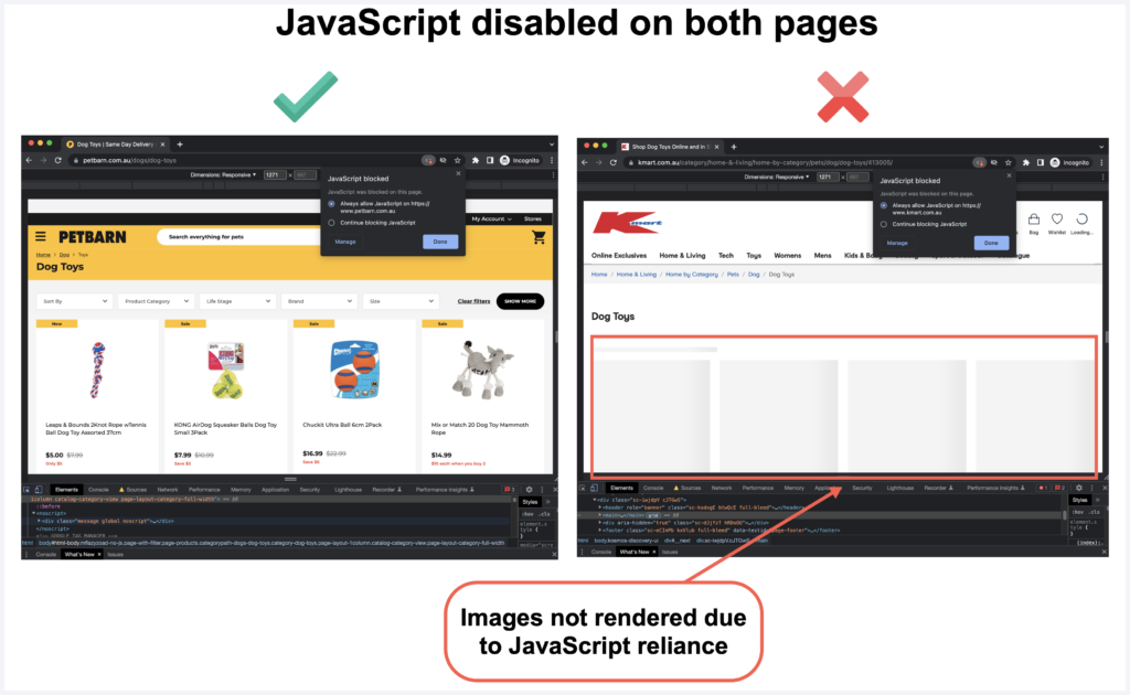 images not rendered on category pages due to javascript reliance image thumbnail issues
